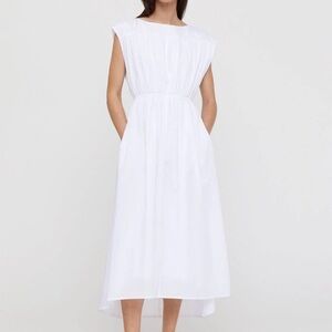 TOTEME Boat-Neck Ruched High-Low Dress EU 36 Small